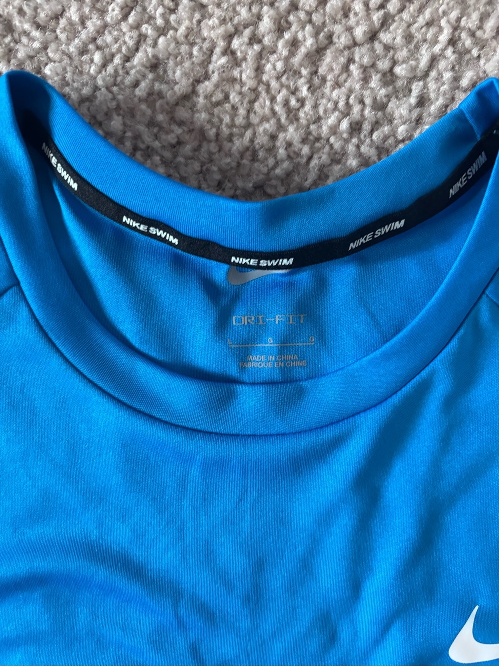 Nike Men's Short Sleeve Swim Tee in Bright Blue